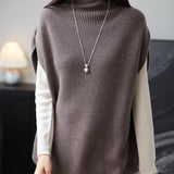 Merino Wool Oversized Turtleneck Sweater Vest
