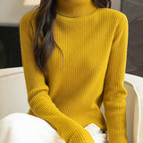 100% Merino Wool Ribbed Turtleneck Sweater