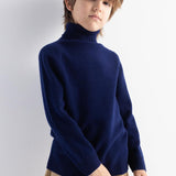 Chłopcy & Dziewczęcy sweter z golfem ze 100% wełny merynosów