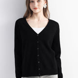 Mongolian V-Neck Knitted Cashmere Cardigan