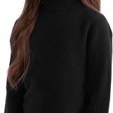 Chłopcy & Dziewczęcy sweter z golfem ze 100% wełny merynosów