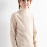 Chłopcy & Dziewczęcy sweter z golfem ze 100% wełny merynosów