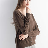 Mongolian V-Neck Knitted Cashmere Cardigan