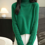 100% Merino Wool Raglan Turtleneck Sweater