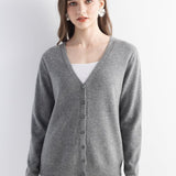 Mongolian V-Neck Knitted Cashmere Cardigan
