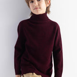 Chłopcy & Dziewczęcy sweter z golfem ze 100% wełny merynosów