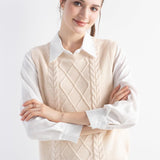 Merino Wool Cable Knit Sweater Vest