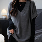 Merino Wool Casual V-Neck Knit Sweater Vest