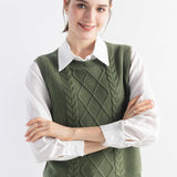 Merino Wool Cable Knit Sweater Vest