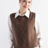 Merino Wool Cable Knit Sweater Vest