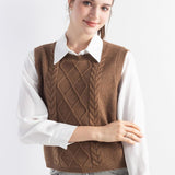 Merino Wool Cable Knit Sweater Vest