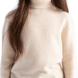 Chłopcy & Dziewczęcy sweter z golfem ze 100% wełny merynosów