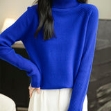 100% Merino Wool Raglan Turtleneck Sweater