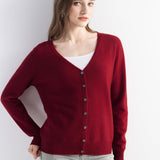 Mongolian V-Neck Knitted Cashmere Cardigan
