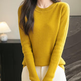 100% Merino Wool Ribbed Crewneck Sweater