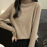 100% Merino Wool Raglan Turtleneck Sweater
