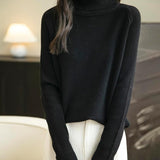 100% Merino Wool Raglan Turtleneck Sweater