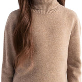 Chłopcy & Dziewczęcy sweter z golfem ze 100% wełny merynosów