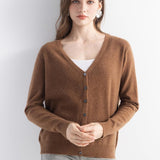 Mongolian V-Neck Knitted Cashmere Cardigan