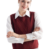 Merino Wool Cable Knit Sweater Vest