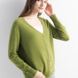 Mongolian V-Neck Knitted Cashmere Cardigan