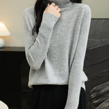 100% Merino Wool Raglan Turtleneck Sweater