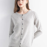 Mongolian Cashmere Cardigan Crewneck Sweater