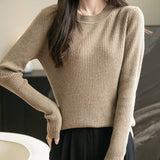 100% Merino Wool Ribbed Crewneck Sweater