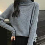 100% Merino Wool Raglan Turtleneck Sweater