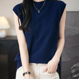 100% Merino Wool Casual Mock Neck Knit Vest