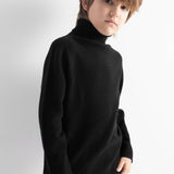 Chłopcy & Dziewczęcy sweter z golfem ze 100% wełny merynosów