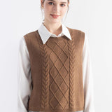 Merino Wool Cable Knit Sweater Vest