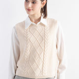 Merino Wool Cable Knit Sweater Vest