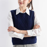Merino Wool Cable Knit Sweater Vest