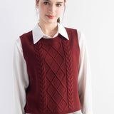 Merino Wool Cable Knit Sweater Vest
