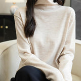 100% Merino Wool Turtleneck Travel Tee Sweater