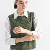 Merino Wool Cable Knit Sweater Vest