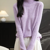 100% Merino Wool Raglan Turtleneck Sweater