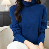 100% Merino Wool Turtleneck Travel Tee Sweater