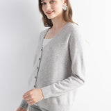 Mongolian V-Neck Knitted Cashmere Cardigan