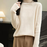 100% Merino Wool Raglan Turtleneck Sweater