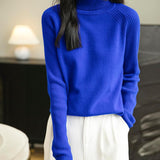 100% Merino Wool Raglan Turtleneck Sweater