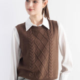 Merino Wool Cable Knit Sweater Vest