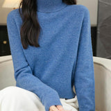 100% Merino Wool Seamless Turtleneck Sweater