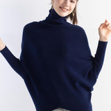 Micchiati di oversize di lana merino da donna 2025 Autunno inverno alla moda alla moda Turtleneck manica a pipistrella maglione