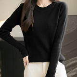 100% Merino Wool Ribbed Crewneck Sweater