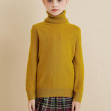 Chanyarn Girls 100%Merino Wool Seater 2025秋の冬の子供たちのクルーネック温かい柔らかい長袖ニットプルオーバージャンパー