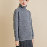 Chanyarn Girls 100%Merino Wool Seater 2025秋の冬の子供たちのクルーネック温かい柔らかい長袖ニットプルオーバージャンパー