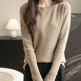 100% Merino Wool Ribbed Crewneck Sweater