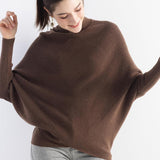 Micchiati di oversize di lana merino da donna 2025 Autunno inverno alla moda alla moda Turtleneck manica a pipistrella maglione
